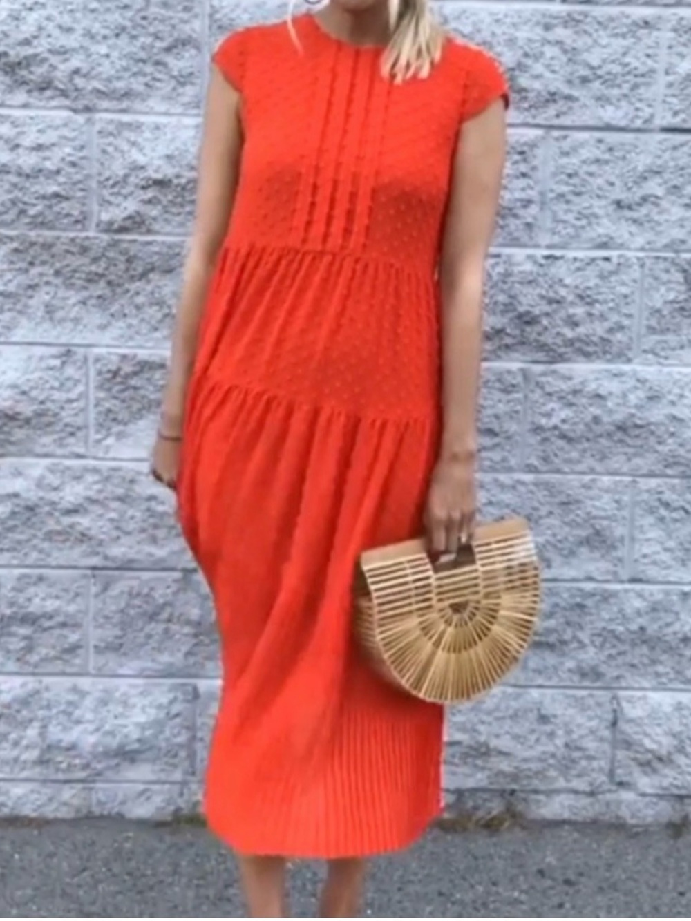 NWT| Maje Red Midi Dress Designer Size 2